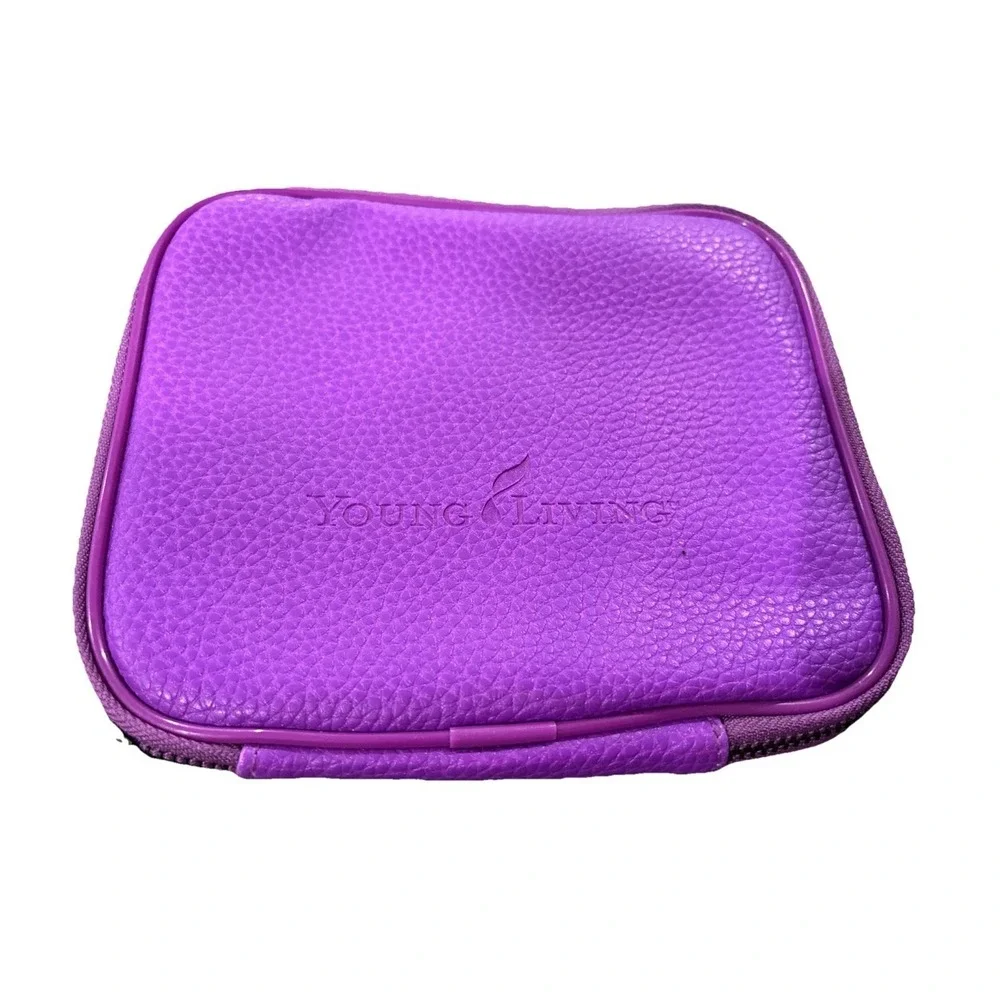 Purple Young Living Essential Oil Travel Carrying Case Stand Zip Around